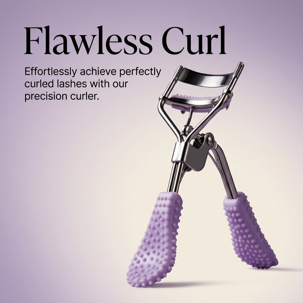 Wide Angle Eyelash Curler for Makeup, Stainless Steel Manual Lash Non-Electric, Professional Cosmetic with Replacement Pads Travel Accessory