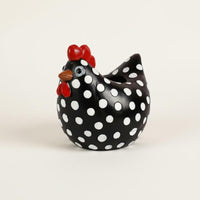 Cute Spotted Cock Statue Quirky Spotted Chicken Figurine Cartoon Design Resin Cock Sculpture Funny for Gift