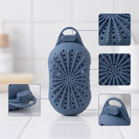 Gentle Exfoliating Silicone Soap Bag Drainage Soap Pouch with Loop Ventilated Holder Flexible for Travel