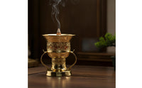 Tabletop Scent Burner Decorative Metal Scent Burner Openwork Vessel for Meditation, Altar, Tea Room