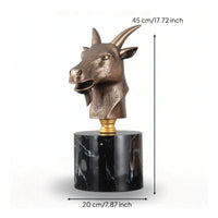 Animal Bust Sculpture Metal-Like Tabletop Ornament Small Tabletop Statue for Homeowners, Living Room