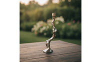 Taper Candle Holder Curved Candlestick with Weighted Base Aluminum Candle Holder with Weighted Base for Restaurant
