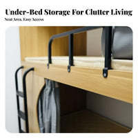 Wooden Bunk Bed Sturdy Guardrail Solid Wood Bed Frame Quiet and Stable Bedroom Furniture for Teens, Adults Apartment, Dorm Room, Vacation Home