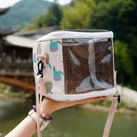 Bird Carrier and Parrot Carrier with Wood Perch, Budgie Carrier Cockatiel Carrier with Crossbody Strap and Transparent Visual Window for Outdoor