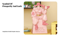 Creative Gift Muscular God of Wealth Figurine Humorous Design Bodybuilder Wealth Deity Statue Handmade for Friends, Office, Desktop