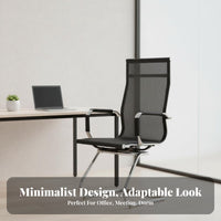 Stable Steel Frame Cantilever Mesh Chair Ergonomic Design Office Furniture Lumbar Support Heavy Duty for Distant Workers, Adults, Students, Conference Room, Workstation, Reception Area