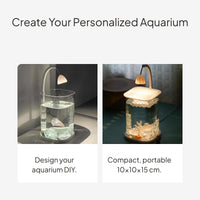 Creative Betta Fish Glass Tank with LED Light, Desktop Decor