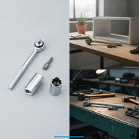 3 Pieces Chrome-Finished Socket Wrench Kit with Extension Textured-Grip Socket Wrench Set with Adapter Ergonomic Tool Versatile for Homeowners