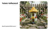 Automatic On/deactivate Solar Toadstool House Light Wireless Solar Toadstool House Weather-Resistant Resin Fairy Garden Light Waterproof for Patio, Lawn, Balcony, Pathway