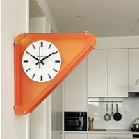Frosted Acrylic Double Sided Corner Wall Clock Minimalist Style Triangular Wall Clock
