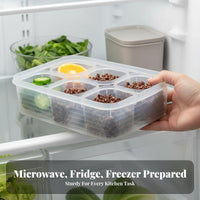 With Dividers Divided Ingredient Box Transparent structure Compartment Storage container Airtight Lid Food Container Stackable for Home Organizers, Meal Preppers, Parents, Kitchen, Refrigerator, outdoor meal, Office