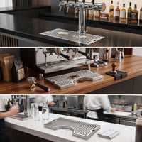 Rectangular Perforated Drainage Tray Flat Stainless Steel Drain Tray Easy to Clean Metal for Baristas
