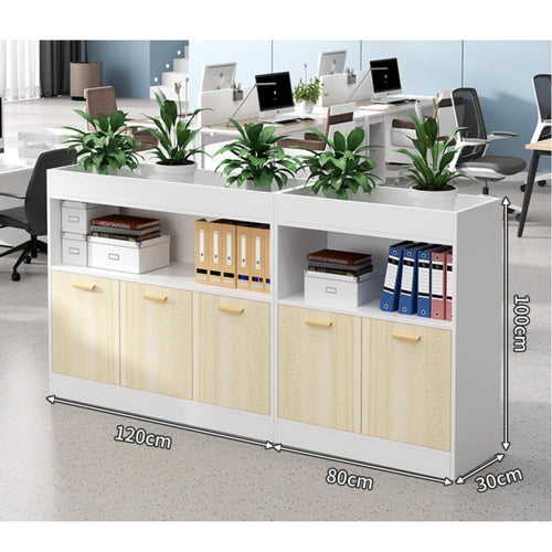 1 Piece Credenza with Planter Office Partition Cabinet Low Profile Filing Cabinet Storage with Engineered Wood Suitable for Office Workspace Privacy Organization