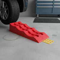 2 Pieces RV Leveling Ramp Heavy Duty Tire Leveling Block Reinforced Ribs Vehicle Equipment for Campers, Camping