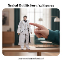 Included Pieces Long Outerwear Coat Set Lapel Collar 1/12 Scale Doll Clothes Glossy Belted Coat Outfit