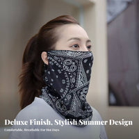 Sun Protection Face Covering Breathable Neck Gaiter with Ear Loops Cooling Face Cover Lightweight Cooling Neck Tube With