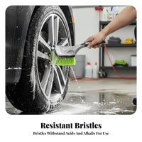 Wheel Brush Ergonomic Grip Handheld Scratch Scratch-Resistant Plastic Handle Tire Cleaning Brush Auto Accessory for Vehicle Detailing