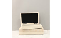 Decorative Storage Box with Lid Wood-Grain Wooden Storage Box with Hinged Lid Matte Chest for Closet