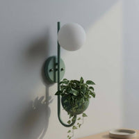 Plant Holder Design Glass Ball Wall Lamp Modern Minimalist Aesthetic Wall Sconce with Planter Easy Installation Indoor Lighting Compact Size for Hallway, Staircase, Bedside, Living Room