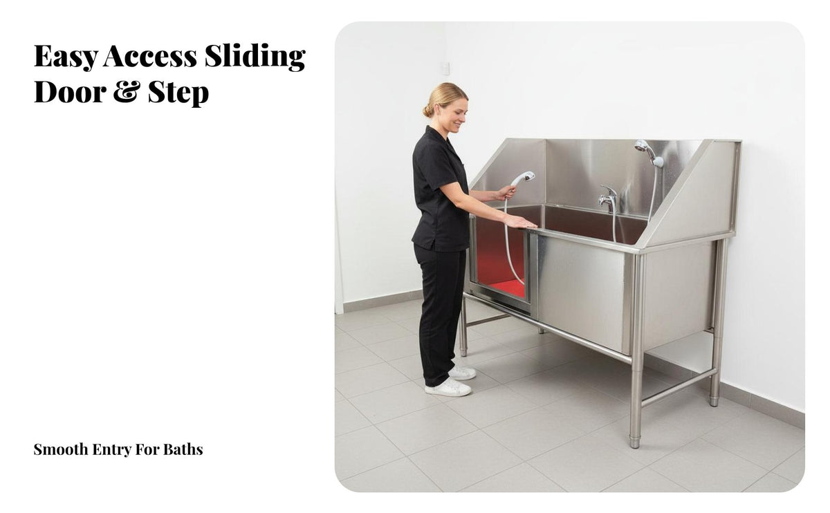 Stainless Metal Pet Washing Station Grooming Wash Basin Easy to Clean Stainless Steel Grooming Tub Heavy Duty Professional Dog Washing Station