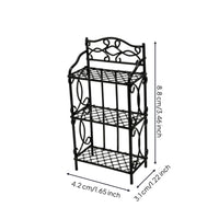 Miniature Shelf with Scrollwork Classic 1/12 Miniature Display Rack Solid Colour Furniture for Tabletop Photography