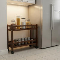 Space Saving Design Narrow Rolling Shelf Unit Sturdy & Long-Lasting Slim Space Shelf Easy to Assemble Narrow Rolling Organizer 360° Swivel Casters for Children, Students, Kitchen, Living Room, Bathroom