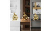 Resin Thinker Statue Smooth Thinker Figurine Compact Abstract Sculpture Lightweight for Book Lovers, Readers, Bookshelf, Study Table, Reading Nook