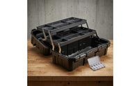 Three-Layer Toolbox Tiered Interior Tool Box Three-Layer Tool Box Ribbed Portable Storage Case Multipurpose