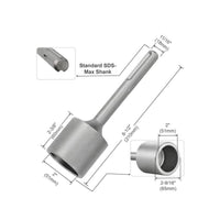 Fast Material Removal SDS-Max Bit Heavy Duty 2 Inch Hole Bit Steel Single Piece Piece Design Carbide Tipped for Concrete Work, Construction