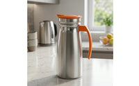 Heat and Cold Retention Stainless Steel Carafe Long-Lasting Water Jug with Lid Rust-Resistant Insulated Pitcher Easy to Clean for Hosts, Bar