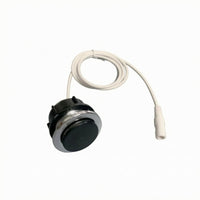 Retrofit Foot-Operated Toilet Switch Chrome Circular Trim Toilet Push Button White Cable Single Flush Button Connector End