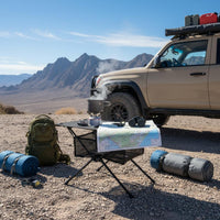 Foldable Folding Table Easy Assembly Textile Top Camp Table Sturdy Waterproof for Barbecue