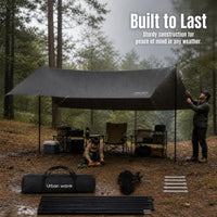 Urbanwave Black Vinyl Tarp Tent Outdoor Camping Sunshade Canopy