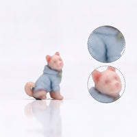 3D-Printed Dog Figurine Resin Miniature Dog Tiny Miniature Figure Compact for Hobbyists, Collectors, Diorama, Desk Display