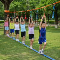 Outdoor Obstacle Course Kit Slackline Kit Backyard Tree Mounted Swing Rings Ball