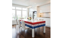 USA 250th Anniversary Red White and Blue Table Skirt Self-Adhesive Patriotic Table Skirt Cut to Size