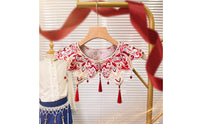 Traditional Embroidered Collar Layered Traditional Chinese Collar Elegant Neckline Trim Easy to Match for Cosplayers, Performers