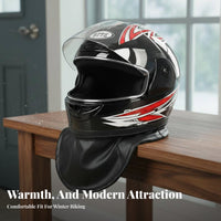 For All Genders Design Electric Bike Helmet Removable Neck Warmer Full Face Helmet Anti-Fog Visor for Men, Women, Daily Commuting