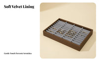 Large Capacity 40-Slot Bracelet Display Tray High-End Design Wooden Bangle Storage Tray Sturdy Wood Frame