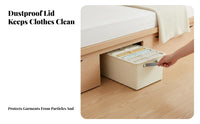 Large Capacity Compartmentalized Clothes container Stackable Wardrobe Box With Handles Closet Container particleresistant for Apartment Dwellers, Homeowners, Under Bed, Bedroom, Dorm Room, Shelves