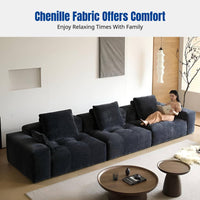 Minimalist Chenille Sofa, Configurable Sectional, Living Room, Elderly, Customizable