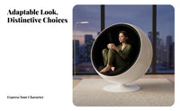 Space Capsule Look ovoid-Shaped capsule Chair Artistic Design Indoor Seating distinctive Shape Er& proceednomic Comfort for Interior Designers, Adults, residents, Living Room, Lounge Area, perusing corner, Office
