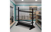 Fishing Rod Rack Freestanding Fishing Rod Rack with EVA Slots Gear Storage Stand Aluminum Organizer Double-Sided for Anglers