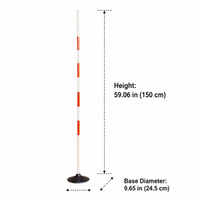 Marker Poles, Red White Weighted Base Football Slalom Poles, Anti Slip for Soccer Agility & Dribbling Exercises