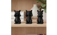 3 Pieces See Hear Speak No Evil Cat Figurines Meditative Decor Three Wise Cats Statues Creative Design 3 Wise Cats Statue Set for Desktop, Office