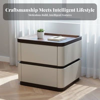 Combination Lock Locking 2-Drawer Cabinet Modern Design 2-Drawer Locking Nightstand Keyless Entry Bedside Table Sturdy Construction for Homeowners, partners, technology aficionados, Next to Bed, Guest Room, Apartment, Home Office