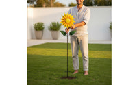 Floral Wind Weather Resistant Metal Floral Yard Stake 360° Rotating Metal Garden Stake for Balcony, Patio, Lawn