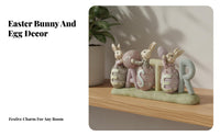 Easter Bunny Egg Figurine Creative Resin Statue Ornaments for Spring, Home Decor for Living Room, Shop Window Tabletop Decoration