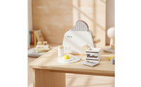Natural Wooden Toaster Smooth Pretend Play Toaster Minimalist Playset Tabletop for Toddlers, Kids, Playroom, Nursery