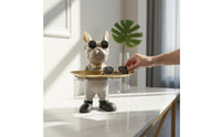 Dog Figurine Key Holder Housewarming Gift Canine Butler Tray Entryway Storage Statue Easy to Clean Resin Butler Figurine